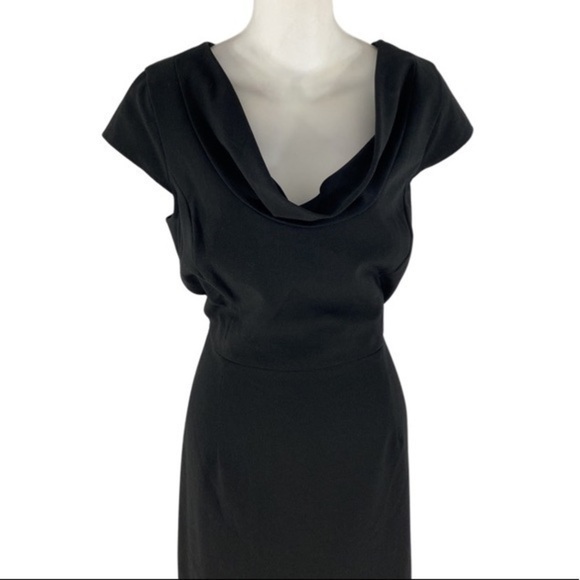 Calvin Klein black cowl neck sheath dress R28 - Picture 2 of 10